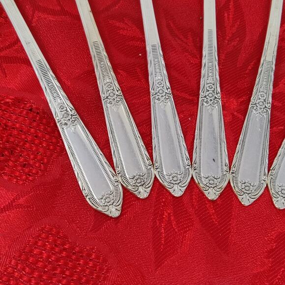 8X Tbsp COTILLION Rogers Vintage Silverplate Flatware IS Table Spoons - Picture 8 of 13
